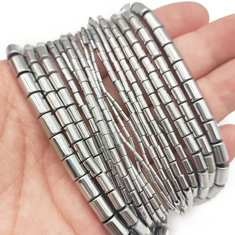Perles Rondes en Pierre Naturelle Hématite Argentée pour Bijoux, Accessoires de 4/5/6/8mm, DIY