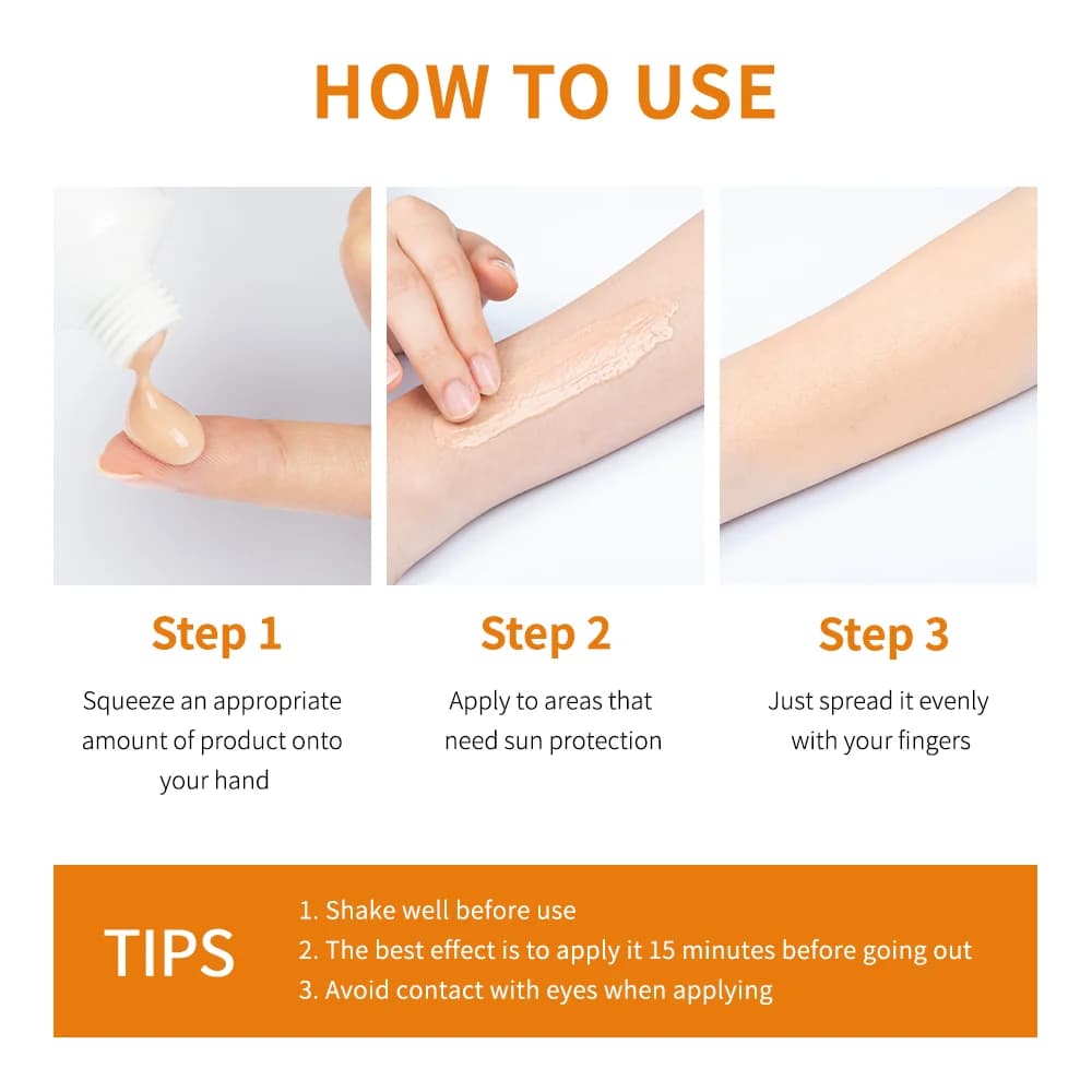 Fond de teint crème solaire à la vitamine C, vitamine E, éclaircissant et filtrant, retarde le vieillissement et réduit les ridules de la peau
