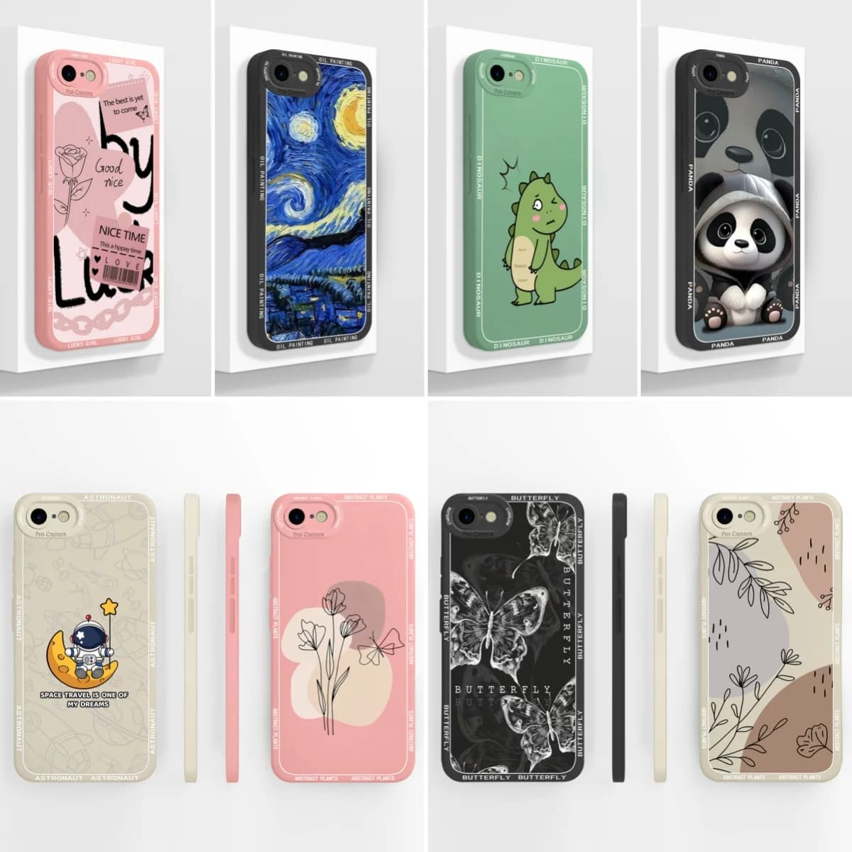 Pour iPhone 7 8 coque de téléphone peinture à l'huile couverture arrière