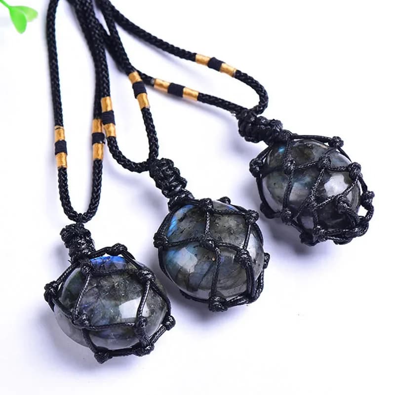 Pierre de lune en Labradorite naturelle, pierres de palmier polies, cristaux de guérison lumineux bleu brillant, décoration suspendue de Fortune