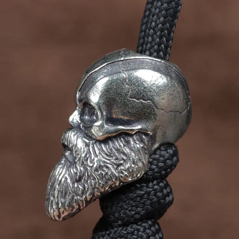 Perles de couteau en laiton, motif Longue Barbe Spartan Grand Guerrier Dieu de la Guerre, pour EDC, activités de plein air, DIY, pendentifs pour cordon tressé en paracorde, accessoires de bijouterie