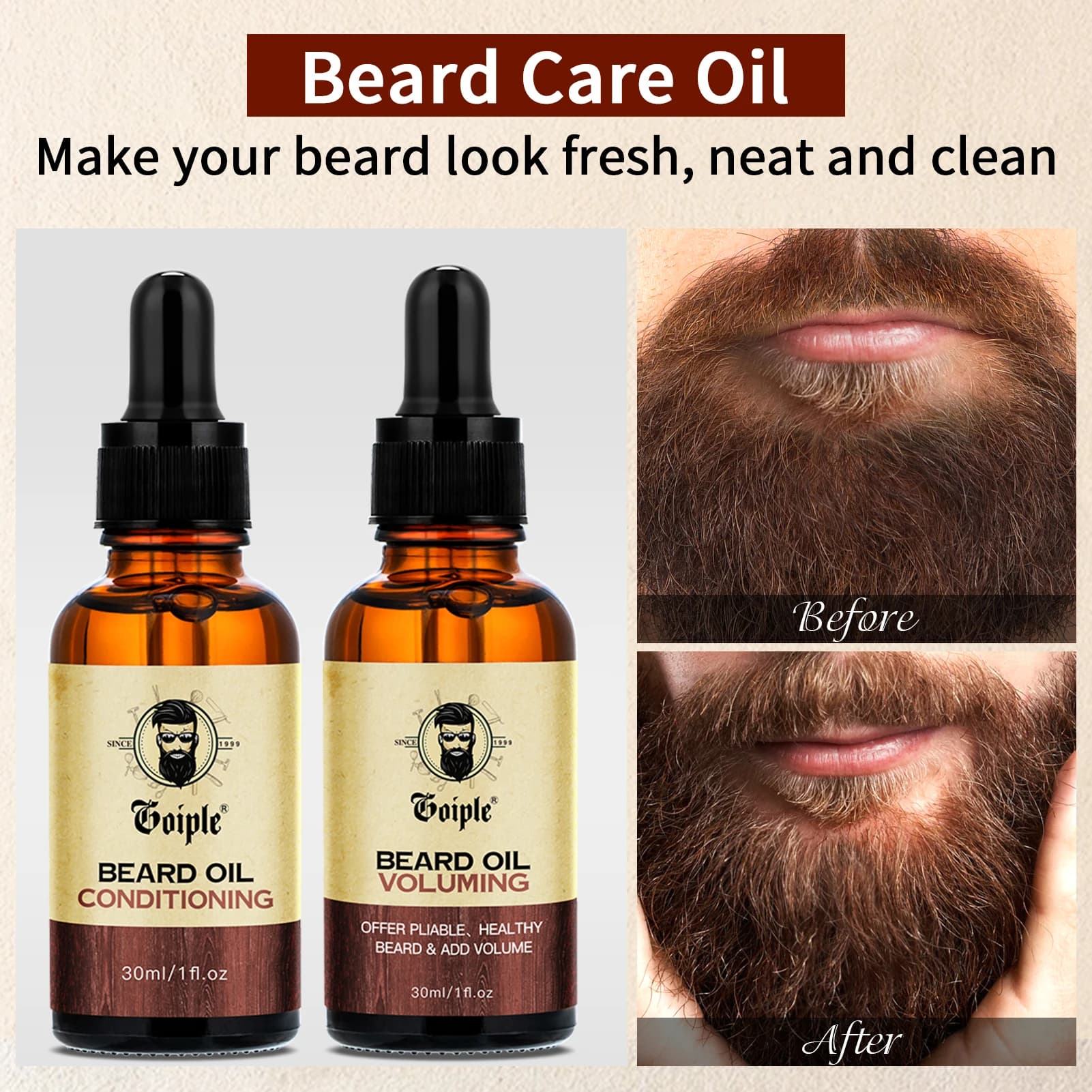 2 pièces/ensemble huile volumisante pour barbe huile revitalisante pour hommes poils du visage moustache lissant et hydratant soins capillaires huiles essentielles