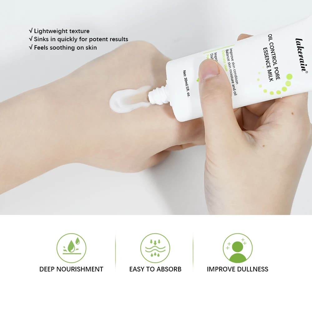 Lait à l'essence de contrôle du sébum pour lisser les pores et hydrater la peau, produits de soins de la peau coréens non canadiens, étiquettes réutilisables