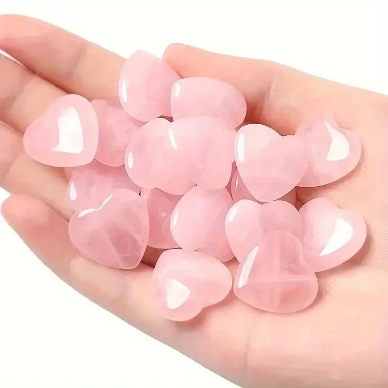 10/20/30 pièces Quartz Rose coeur cristal naturel pierres polies pierre de guérison gravier spécimen saint valentin cadeau pour les femmes