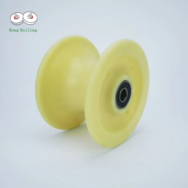 Rouleau coulissant en nylon à double roulement, roue de transmission, roue limite, roue de guidage, poulie, rouleaux, rainure en U, diamètre 60mm, 6201RS