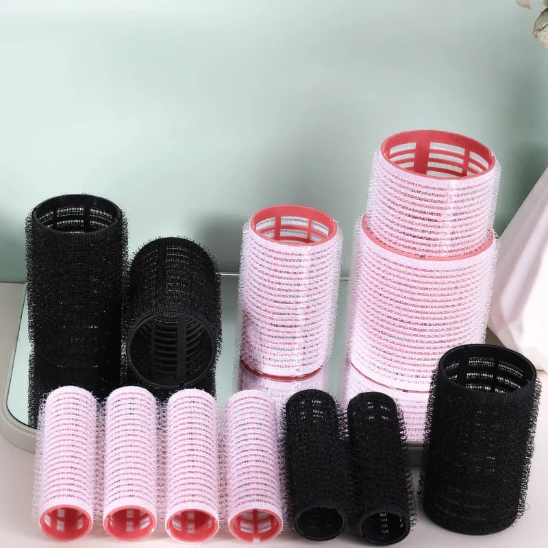 Ensemble de rouleaux à cheveux 6 pièces, bigoudi auto-agrip sans chaleur, différentes tailles, sans chaleur, outil de coiffure auto-adhésif