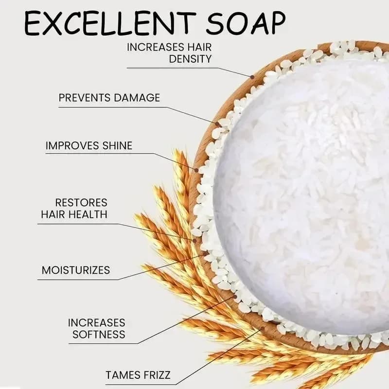 1/2/3 pièces riz biologique shampooing barre de savon nettoie sans huile conditionnement