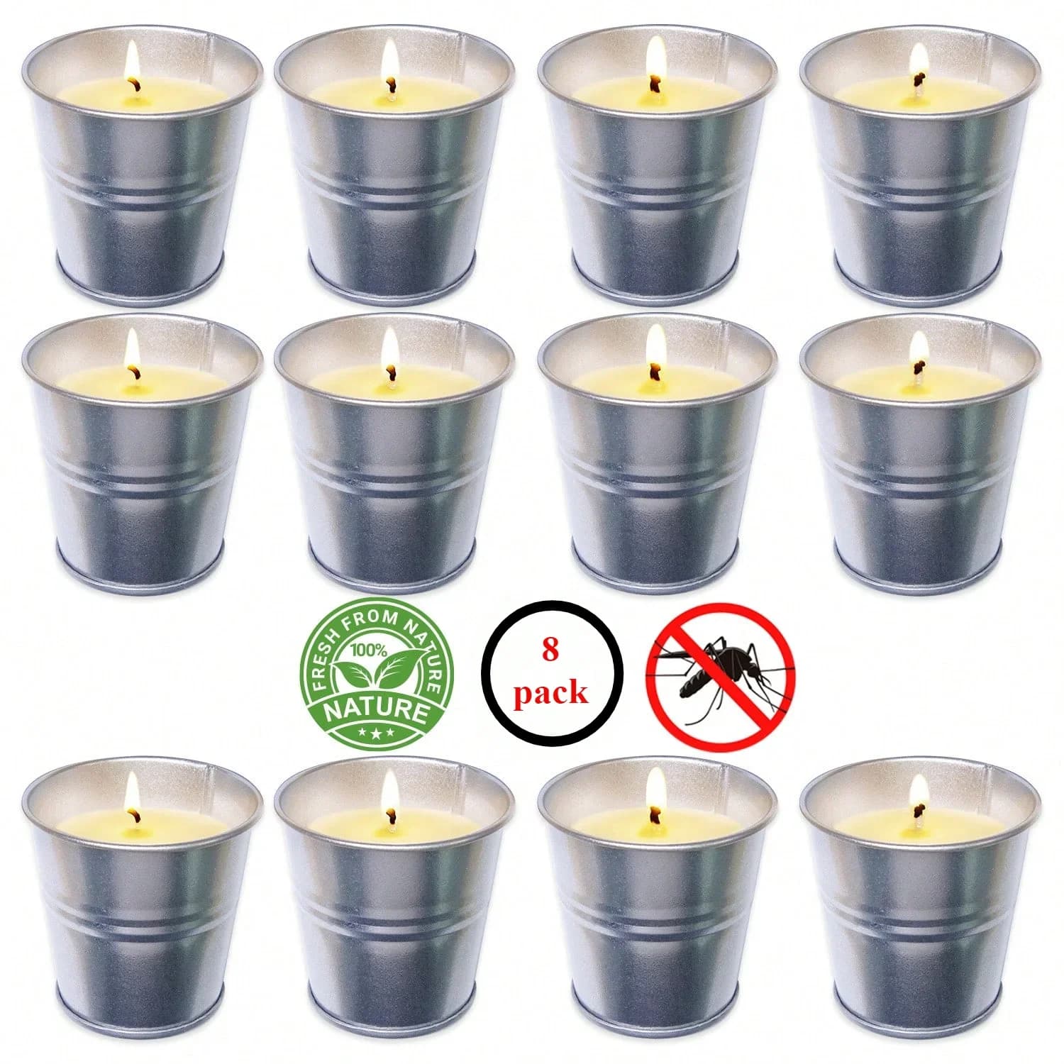 Bougie de cire de soja répulsive de moustiques efficace, 1 pièce, infusée d'huile essentielle de citronnelle, idéale pour l'intérieur et l'extérieur, l'été