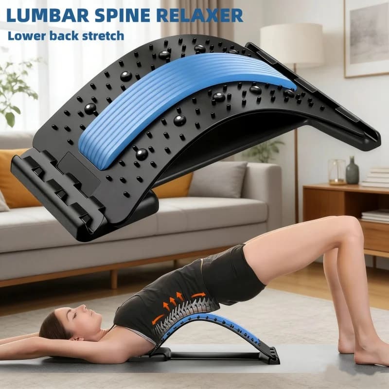 Masseur dorsal pour la relaxation musculaire, coussin de massage pour l'étirement du dos, support lombaire, soulagement de la douleur