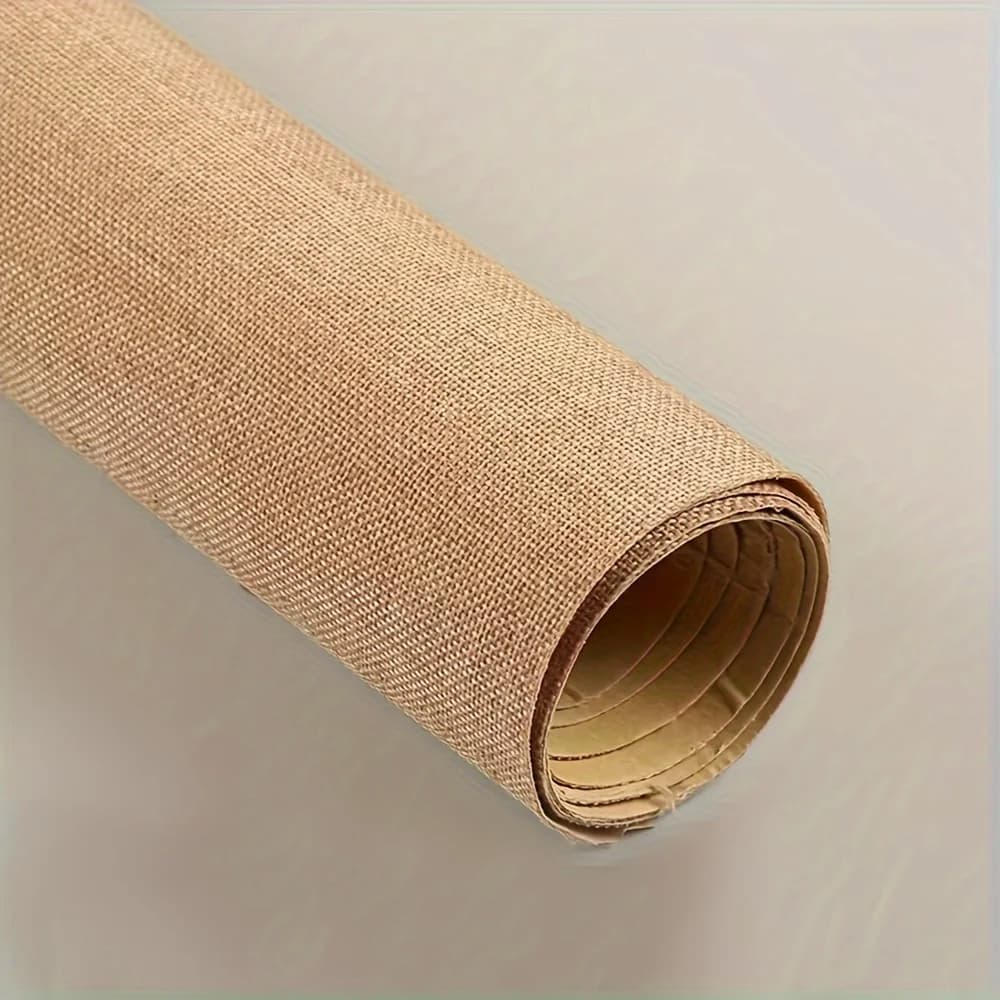 Rouleau de papier en toile de jute auto-adhésif - Matériel artisanal multi-usages pour boîtes cadeaux
