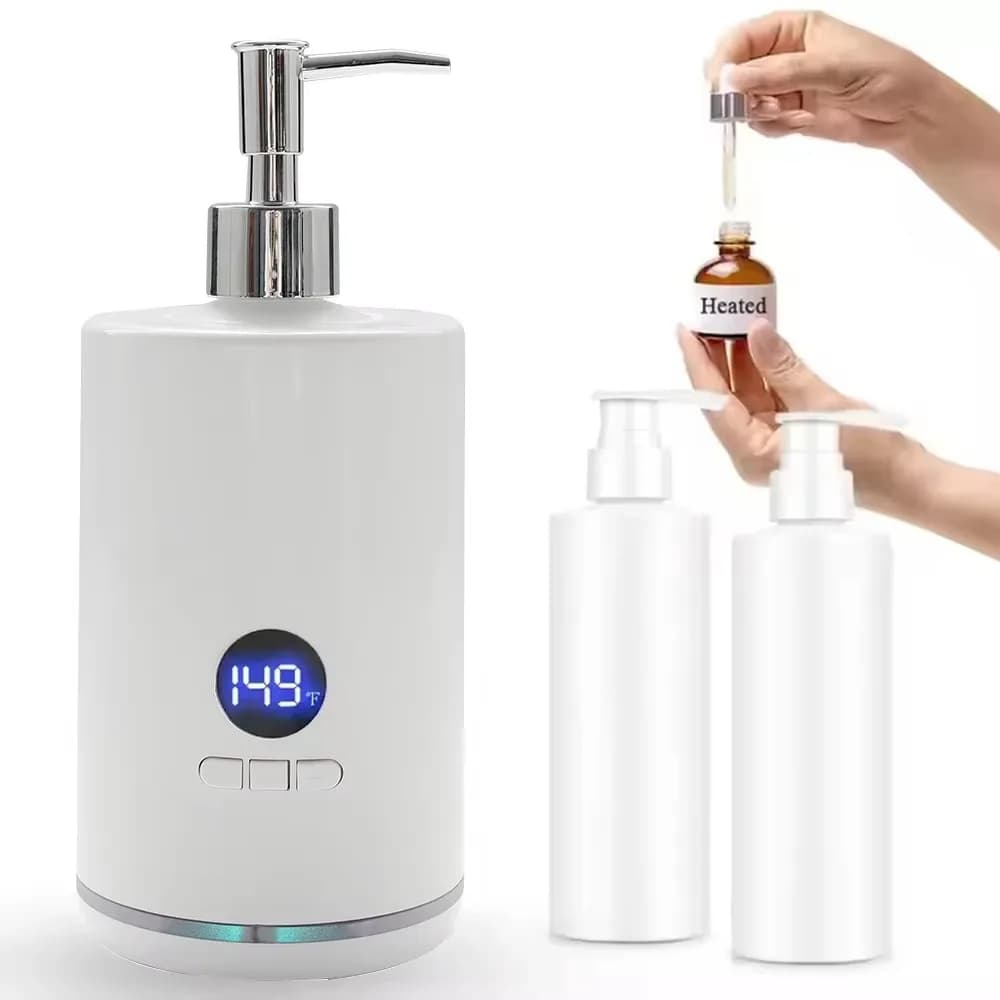 Chauffe-huile de massage double bouteille à chauffage rapide avec écran LED – Distributeur électrique professionnel multifonctionnel pour bouteilles de lotion