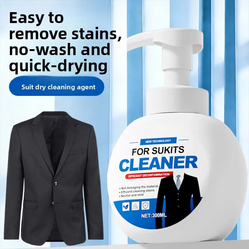 Nettoyant à sec pour costumes, nettoyant mousse sans eau pour tissus de costumes, un outil magique pour éliminer les taches d'huile sur les pantalons et les chemises