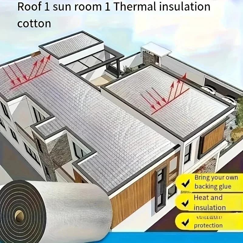 Rouleau d'isolation auto-adhésif pour la réduction du bruit dans les toits et les chambres, insonorisation et isolation thermique, matériau de construction