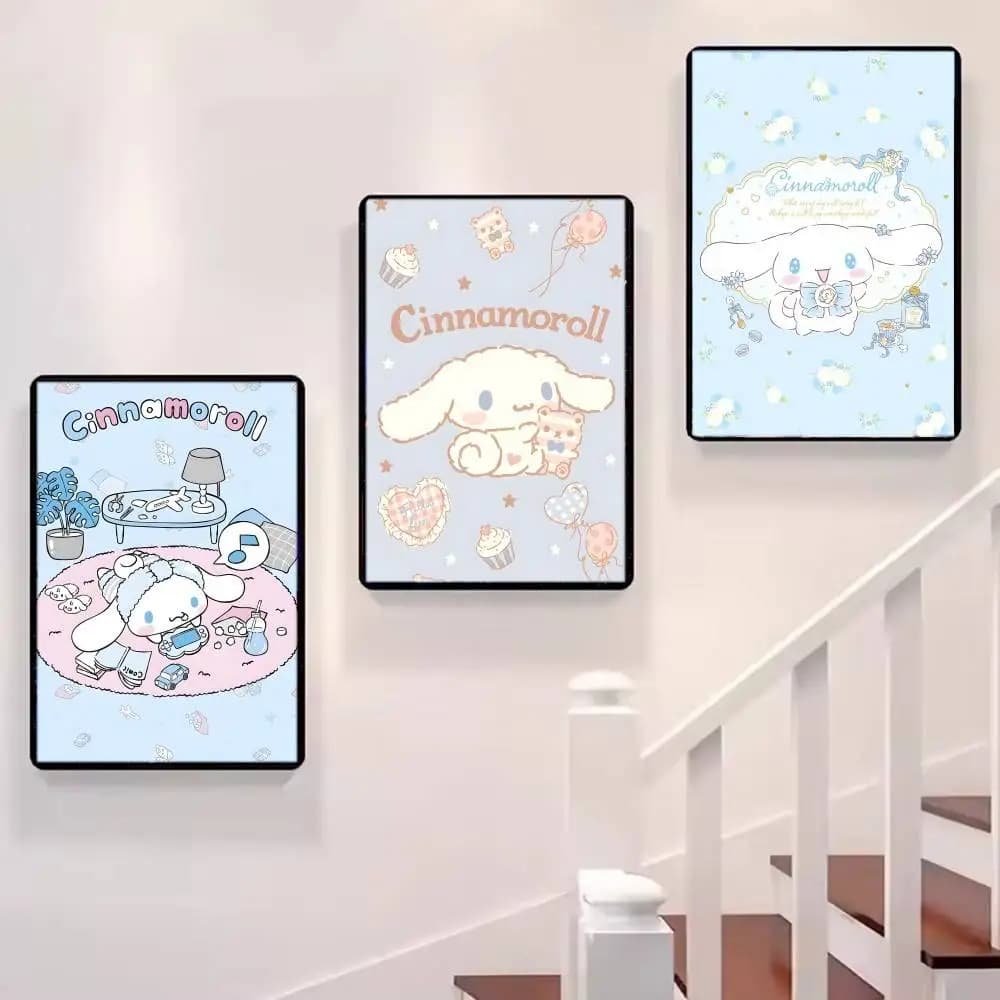 Affiches autocollantes de dessins animés mignons CinnamorollS, décorations murales de haute qualité, impressions colorées