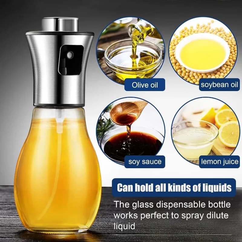 Pulvérisateur d'huile pour la cuisson, pulvérisateur d'huile d'olive de 200ML, flacon pulvérisateur d'huile en acier inoxydable, Gadgets de cuisine portables