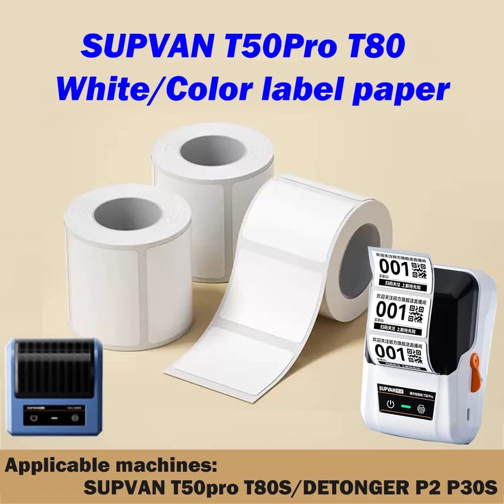 1 rouleau d'étiquettes autocollantes de protection intégrale à motif de dessin animé pour les séries Supvan T50Pro/T80S P15 De Tong Puqu