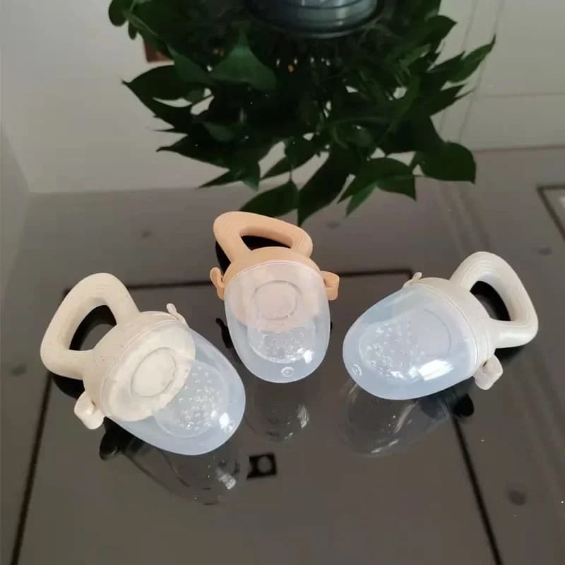 Mangeoire à fruits en silicone avec couvercle pour bébé, 1 pièce, nourriture fraîche, complément de légumes, sucette, grignoteuse, alimentation, sucette de dentition