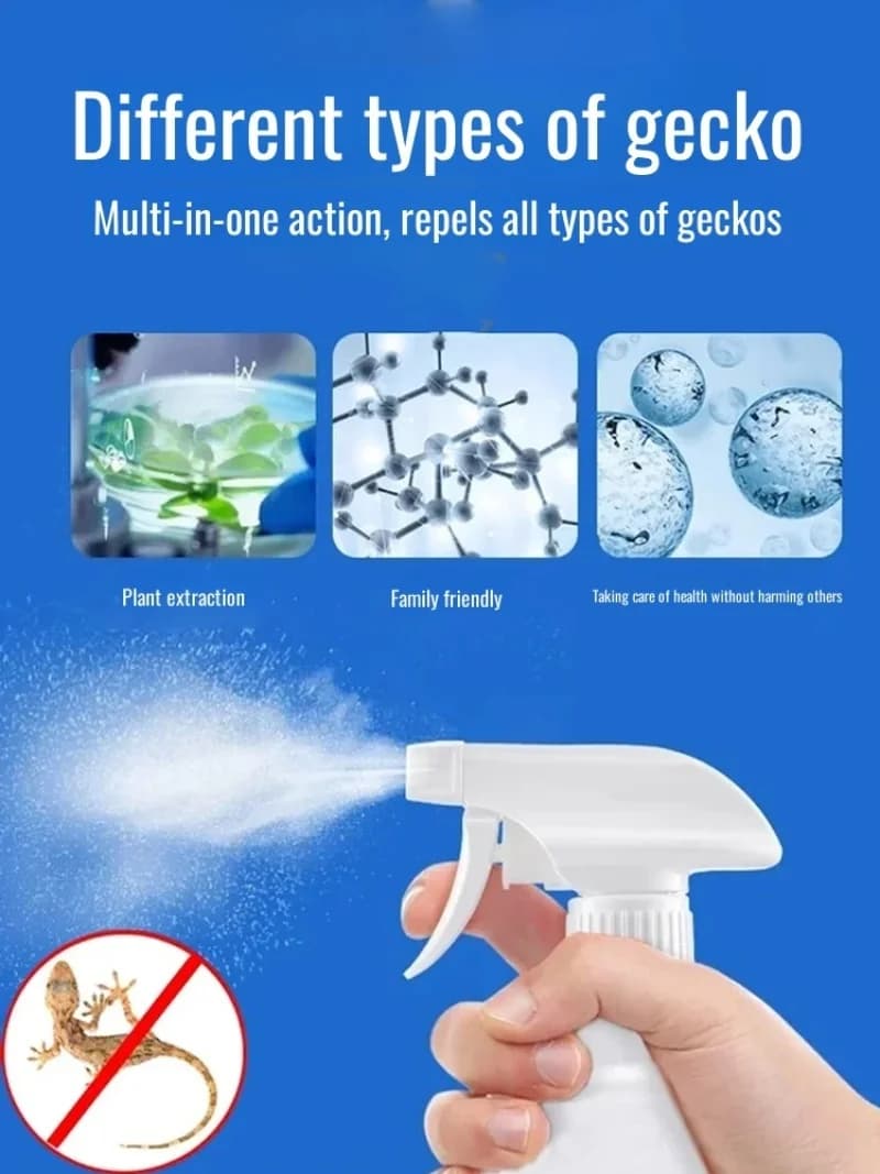 Spray Répulsif Anti-Gécoques Puissant pour la Maison, Efficacité Longue Durée, Produits Anti-Gécoques Intérieurs, Spray Répulsif Anti-Gécoques Puissant