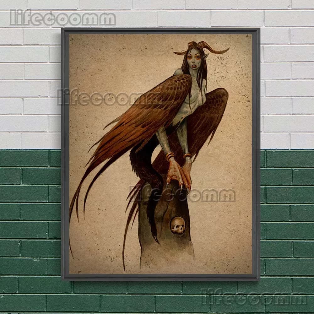 Sorcières chaman anciennes et prêtres fantômes, Art mural Vintage, décoration de maison, peinture sur toile, poupée malédiction, imprimés d'affiches artistiques de sorcellerie