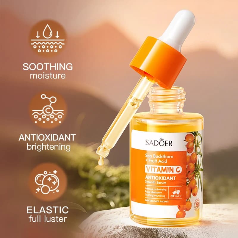Sérum éclaircissant à l'argousier, Essence lumineuse, antioxydant, taches lumineuses, Correction de la mélanine, hydratant, nourrissant, soins coréens pour la peau