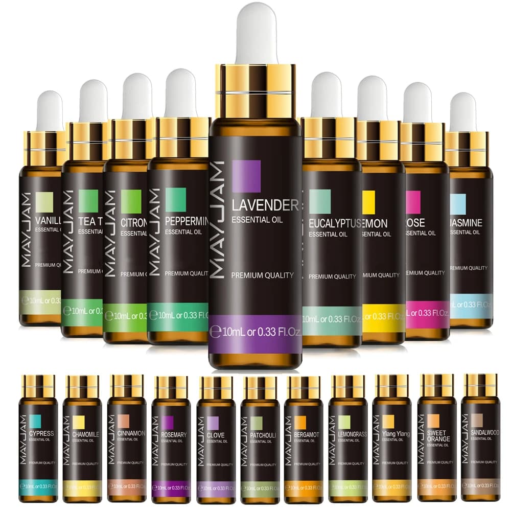MAYJAM 10ml huile essentielle pour diffuseurs de roseaux lavande jasmin Eucalyptus vanille menthe bergamote