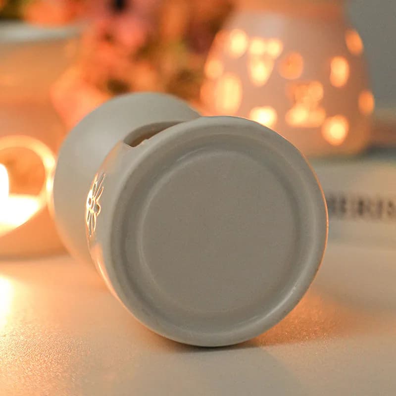 Brûleur d'encens en céramique blanche, bougie d'huile essentielle, diffuseur d'aromathérapie, poêle chauffant creux, décoration de maison du moyen-orient, ornement