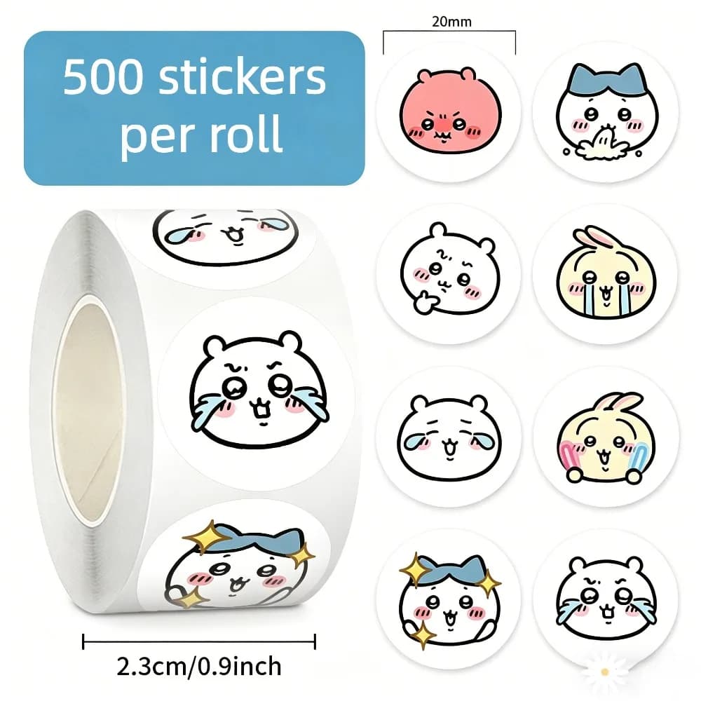 Autocollants Kawaii en rouleau, autocollants décoratifs de grande valeur, autocollants pour journal, autocollants de scellage, autocollants pour étudiants