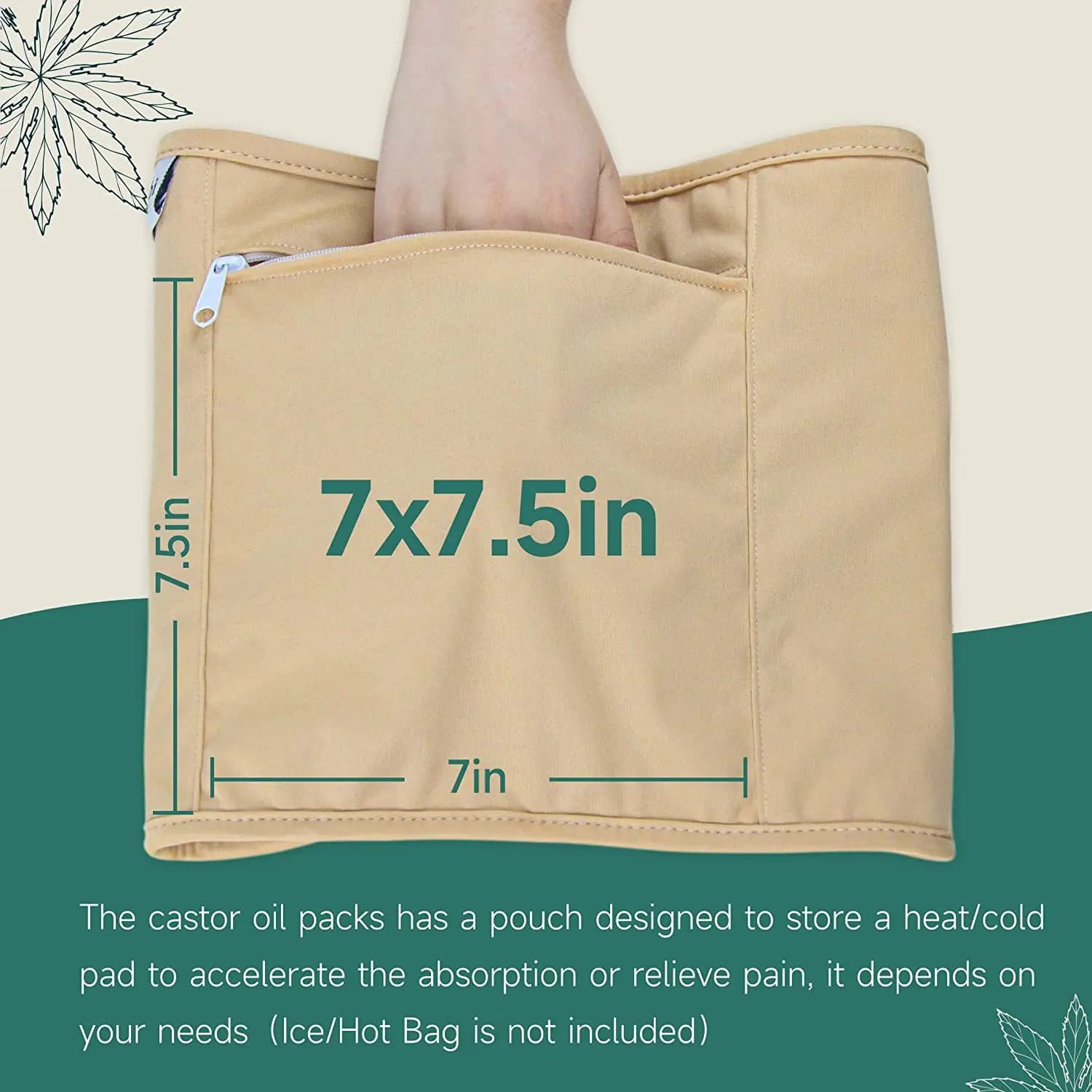 Pack d'huile de ricin, enveloppe de Compression d'huile de ricin biologique, huile de ricin réutilisable, aide à l'auto-conditionnement pour le foie, les muscles de l'abdomen et les reins