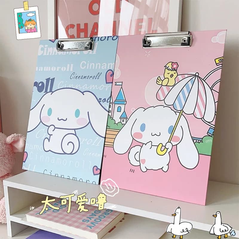 Nouvelle Pochette 3D A4 Cinnamoroll Kawaii, Design Esthétique, avec Pince à Papier, Cadeau de Fêtes