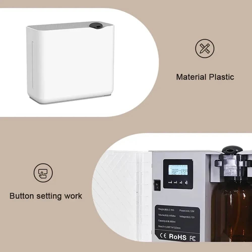 Diffuseur de parfum électrique 800ML, diffuseur d'huiles essentielles sans eau, contrôle Wifi Bluetooth, machine d'aromathérapie murale