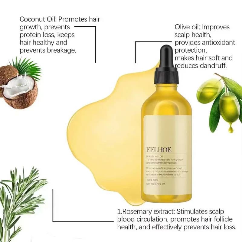 Huile essentielle de romarin Dense pour cheveux, 60ml, lavande végétalienne, réparation des dommages des cheveux, prévient la perte de cheveux, cheveux lisses, nourrit, huile de soin capillaire