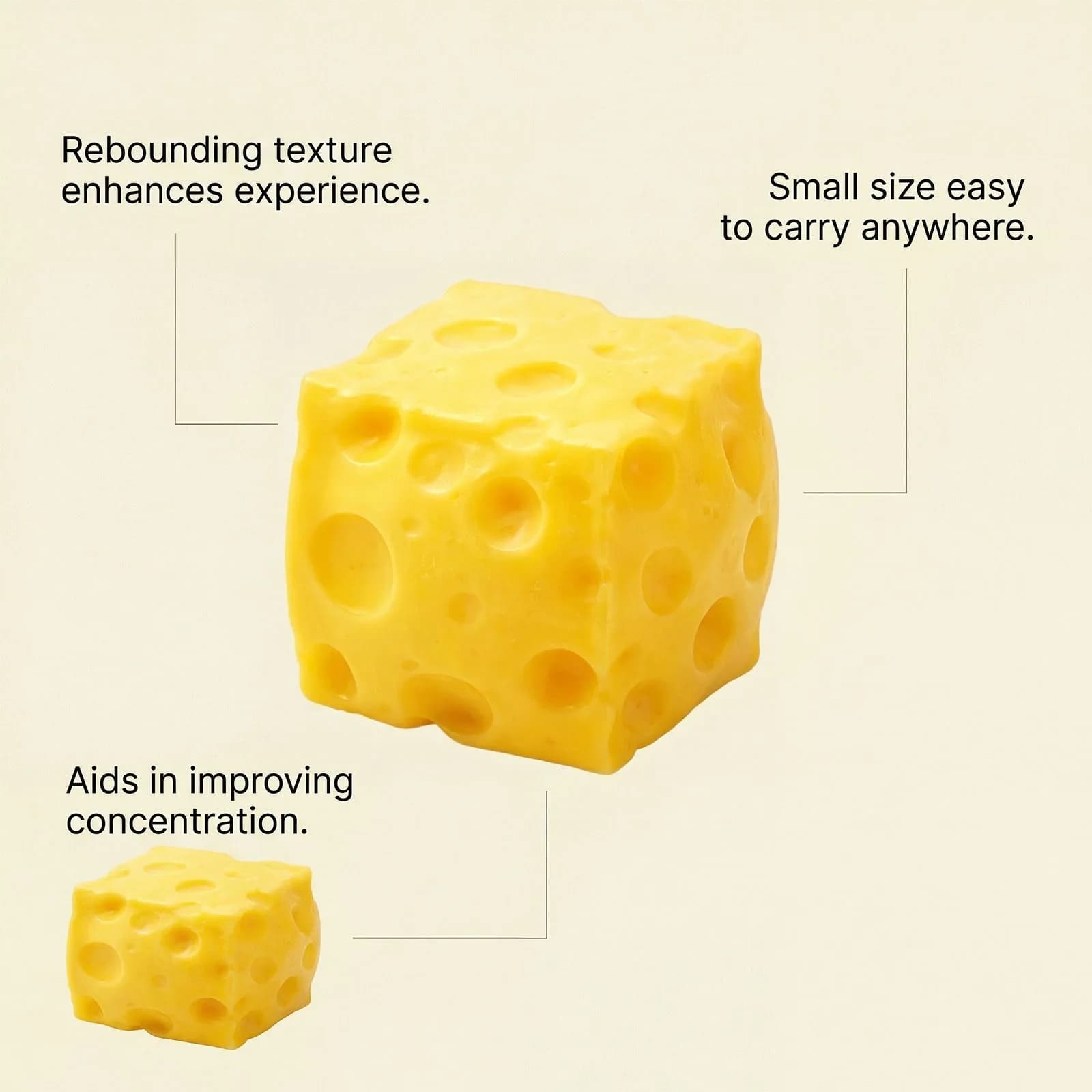 Jouet géant en forme de fromage à presser