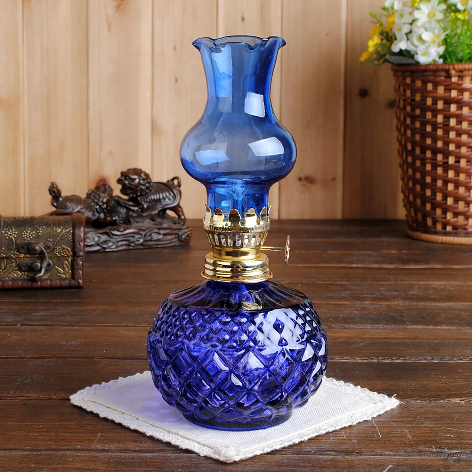 Brûleur de lampe à huile de style vintage pour lampe antique, verre transparent, remplacement de lampes à huile, utilisation intérieure, support de lampe à huile