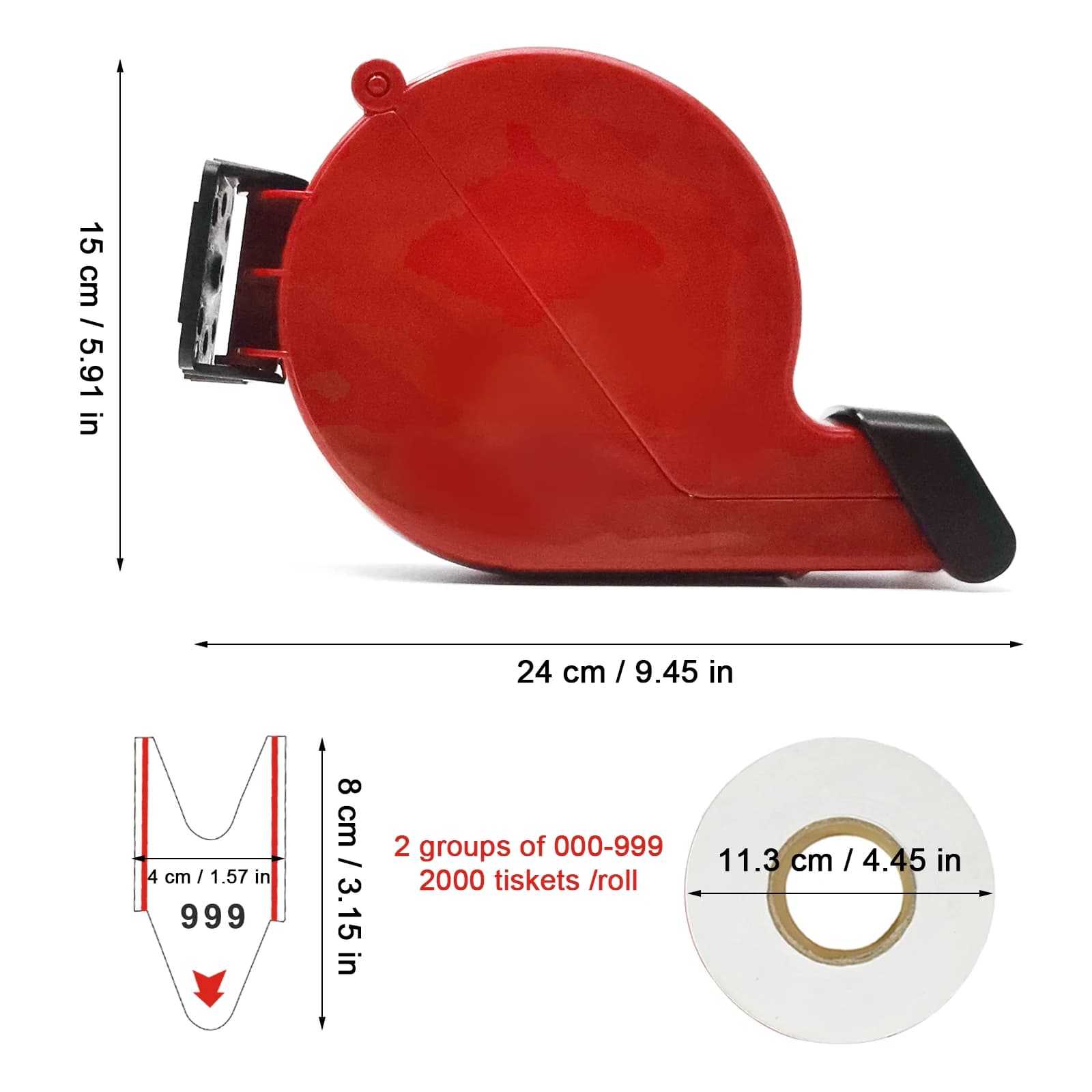 Ycall Turn O Matic distributeur de billets prendre un dispositif de numérotation de billets avec 3 chiffres 2000 pièces rouleau de papier pour file d'attente de comptoir mural de bureau