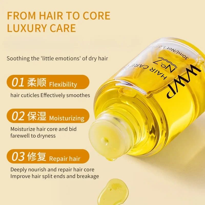 Huile de graines de Jojoba, revitalisant pour cheveux, sérum doux, lissant, adoucit, réparation, frisottis, traitement des cheveux endommagés, huile essentielle, 30ml