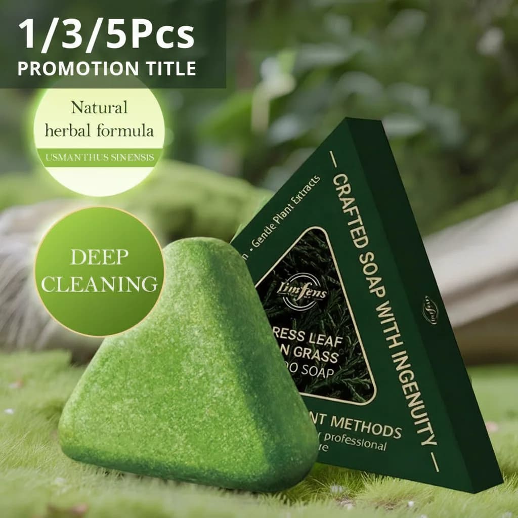 Savon shampooing Usman Grass & Platycladus, 120g, renforce la croissance des racines des cheveux, shampooing en barre, traitement naturel à base de plantes contre la perte de cheveux, soins capillaire