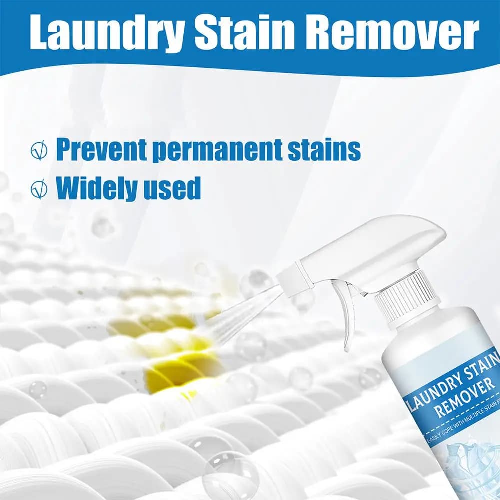 Spray détachant puissant pour vêtements 60 ml – Élimine graisse, huile, taches jaunes et saletés tenaces – Sans rinçage – Lavage à sec des tissus
