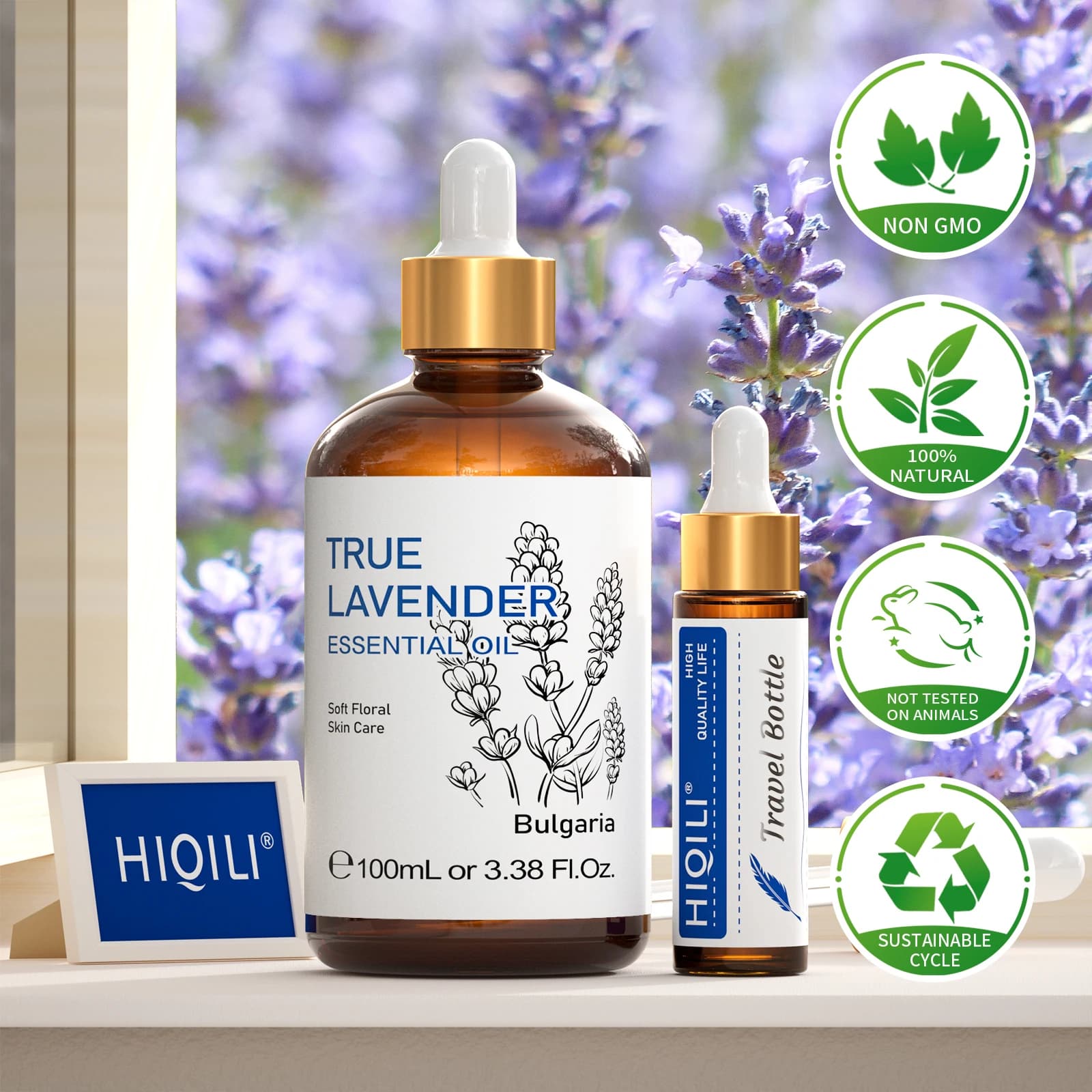 HIQILI 100% huile essentielle de lavande Pure 100ML huile de diffuseur d'aromathérapie pour le sommeil Relaxation diffuseur Massage soins de la peau