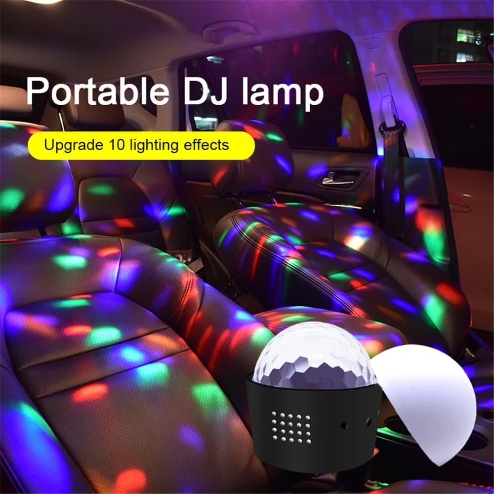 Boule Disco LED RGB pour voiture