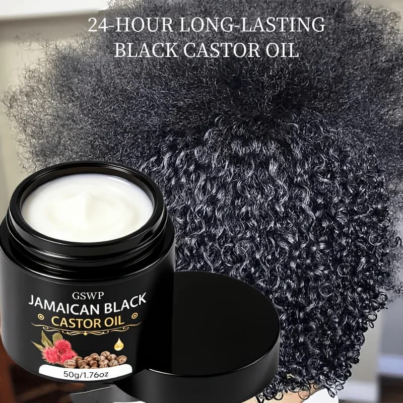 Crème pour boucles à l'huile de ricin GSWP. Hydrate en profondeur les cheveux bouclés, ajoute de la brillance, réduit les nœuds et contrôle les frisottis. 50g/100g