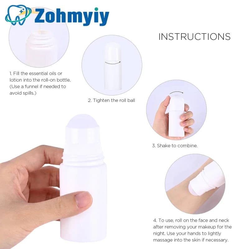 Bouteille à bille de 30/50/60/80/100ml pour huile essentielle, anti-fuite, vide, rechargeable, réutilisable, et accessoires, contenants cosmétiques