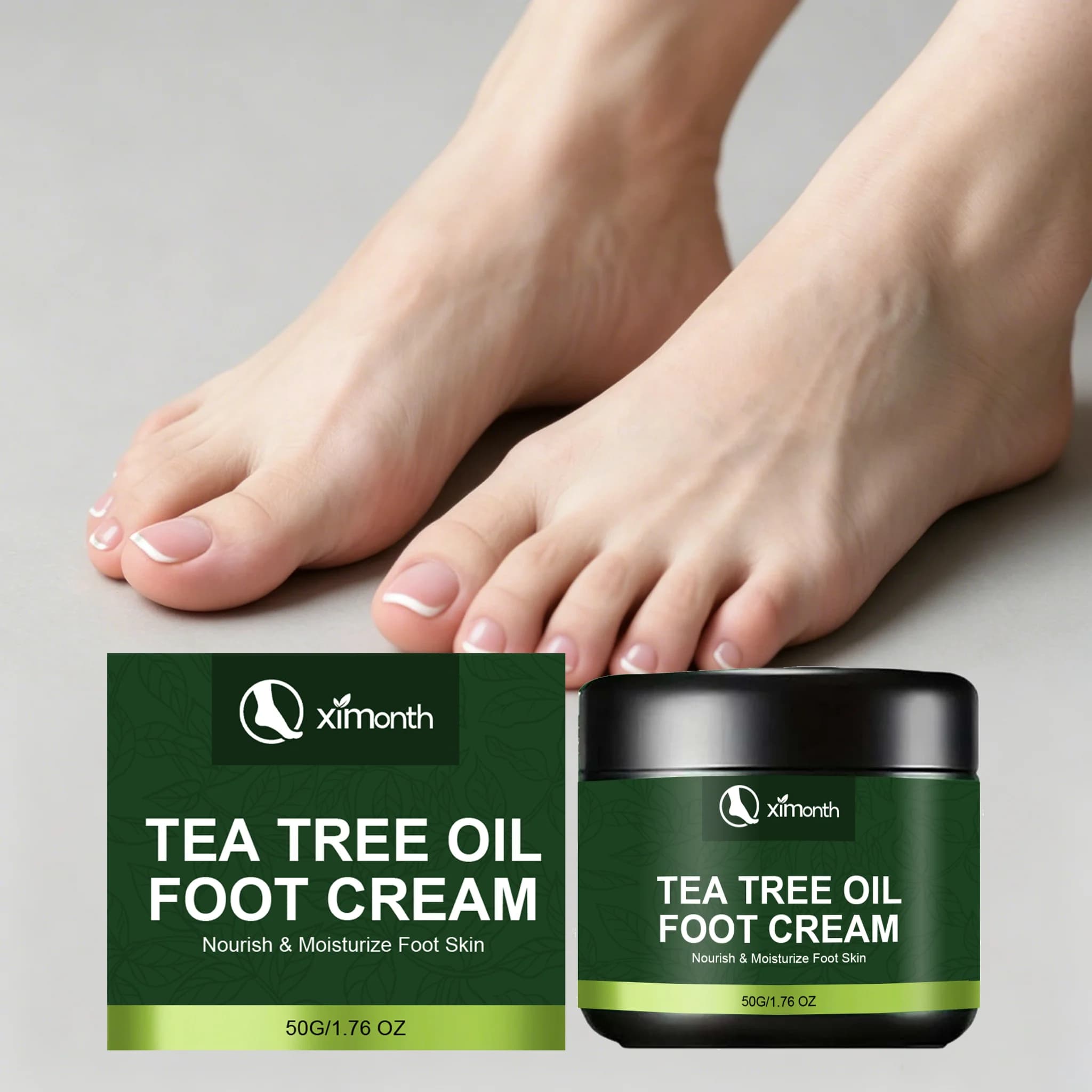 Crème pour les pieds à l'huile d'arbre à thé, améliore la peau sèche et rugueuse des talons, exfolie les peaux mortes, hydratation durable, réparation des pieds gercés