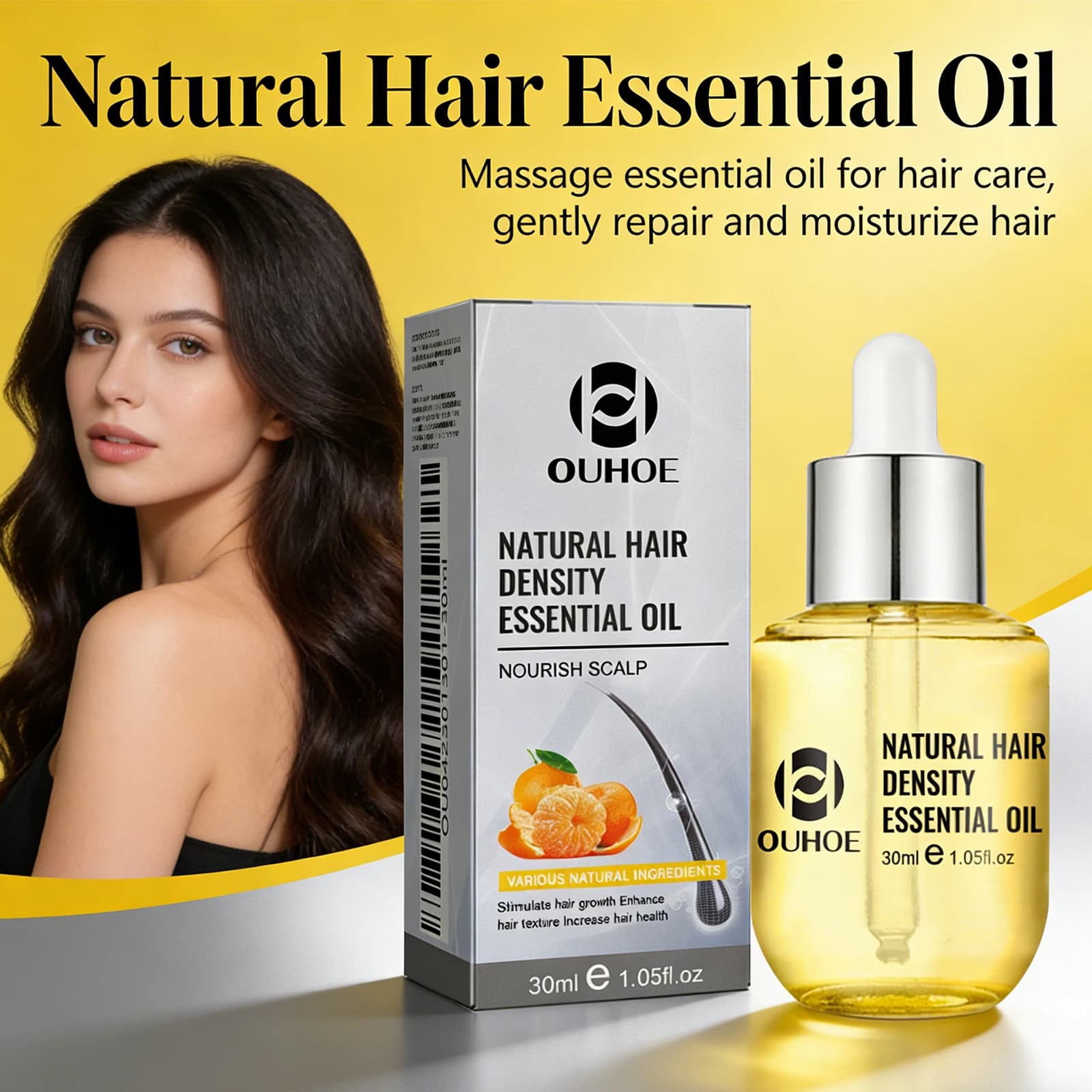 Huile essentielle pour cheveux aux agrumes, anti-chute, réduit la casse, renforce les racines des cheveux, nourrit le cuir chevelu, huile de soin des cheveux pour cheveux secs, 30 ml