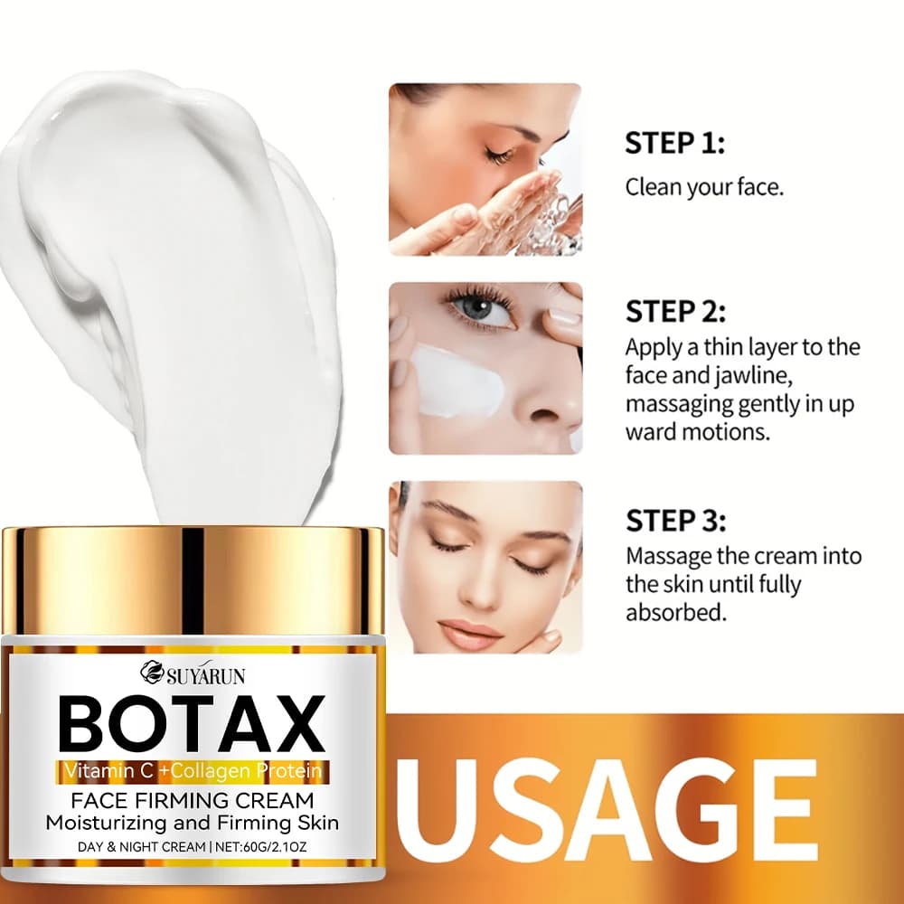SUYARUN Crème visage anti-âge professionnelle Botax |   Formule de réduction des rides et de raffermissement de la peau |   Ingrédients naturels.