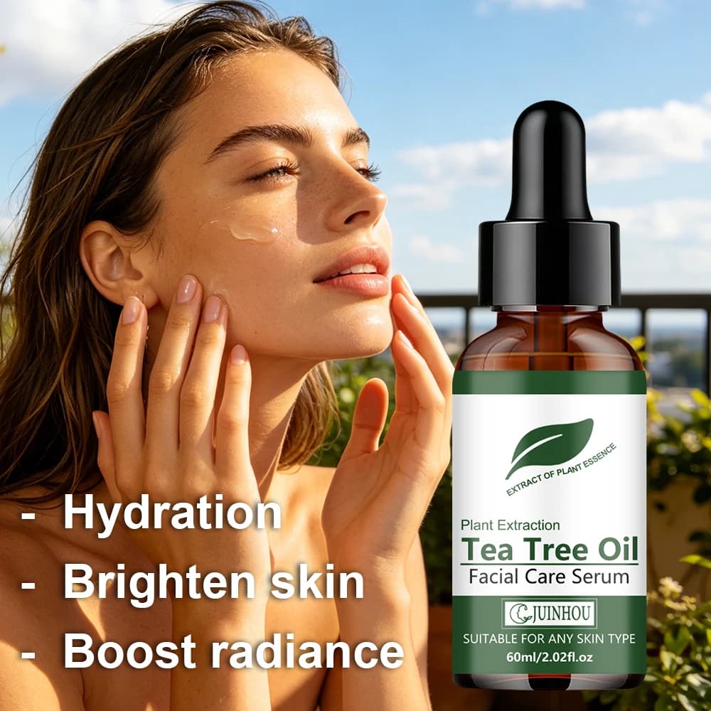 Sérum hydratant pour le visage à l'huile de thé vert JUINHOU, nettoie/propulse la peau, réduit l'apparence des taches brunes, des décolorations