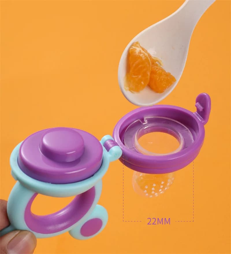 Anneau de dentition en silicone pour bébé, biberon, fruits, mangeoire pour nouveau-né, aliments frais, grignoteuse, attache-sucette, accessoires pour bébé, sans BPA