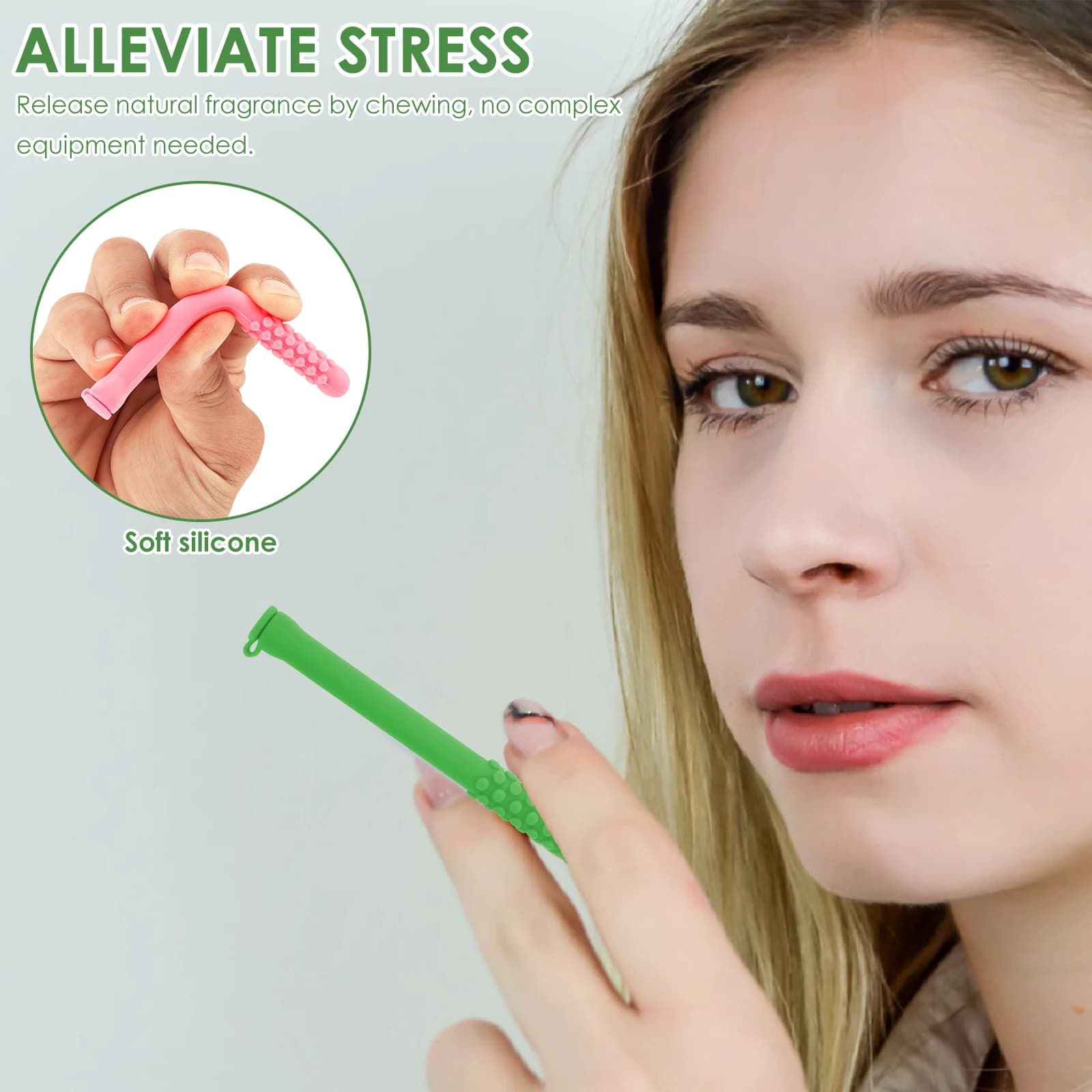 Bâtonnets d'haleine d'huile essentielle à croquer, 3 pièces, Portable, en Silicone, pour arrêter de fumer avec de l'huile essentielle pour l'aromathérapie