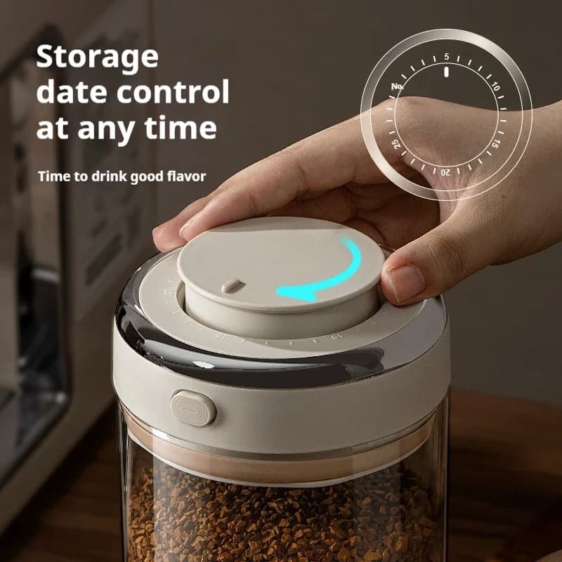 Bocaux de stockage des aliments, conservation des grains de café scellés sous vide, étanche à l'humidité, récipient hermétique pour céréales, collations, sucre