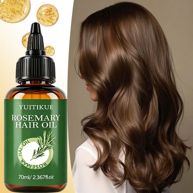 Huile nourrissante pour cheveux à la rosemaine 70ml YUITIKUE, huile de massage du cuir chevelu, réparation des cheveux secs et crépus, renforcement des follicules pileux, soin quotidien des cheveux