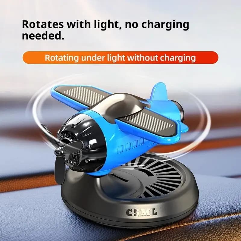 Diffuseur de désodorisant avec conception rotative en forme d'avion ; Alimenté solaire écologique pour les véhicules